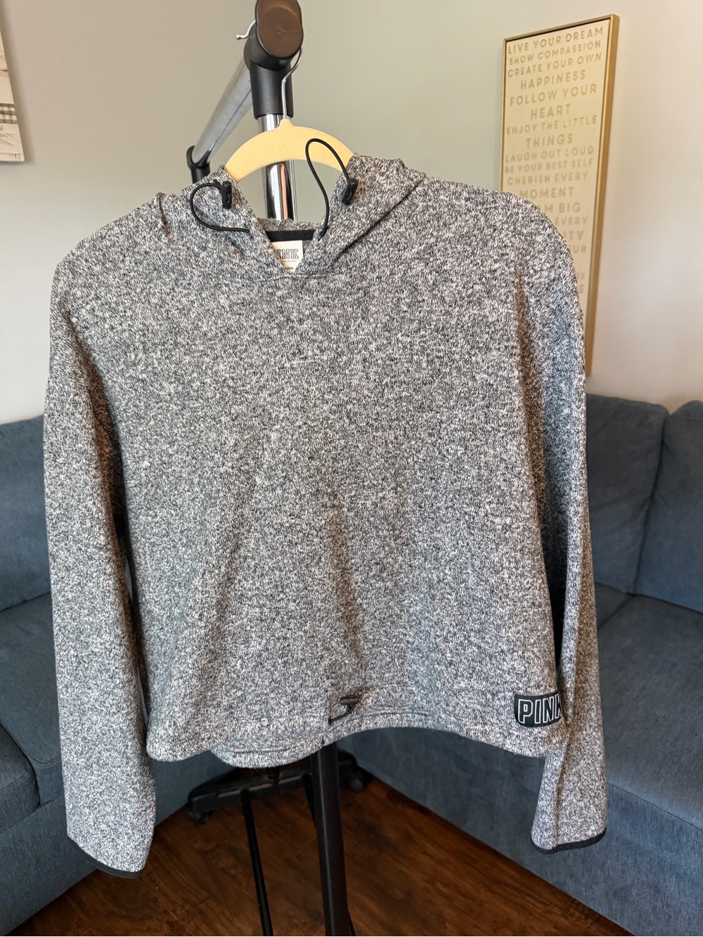 PINK Victoria's Secret Gray Heather Pullover Hoodie